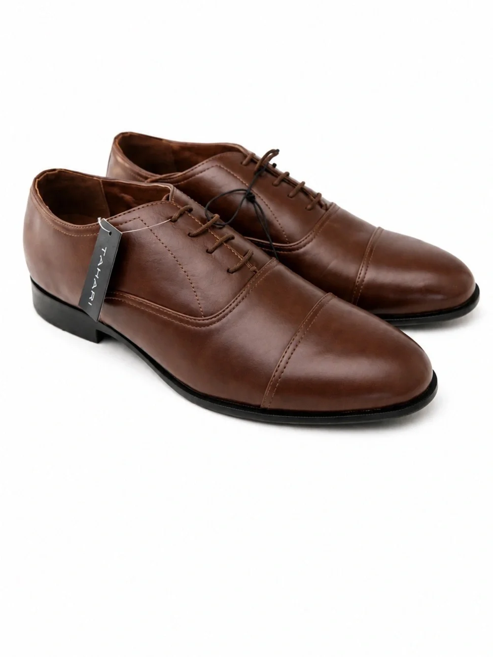 Tahari Nathan Cognac Leather Cap Toe Oxford Shoes Men’s 10 NWT